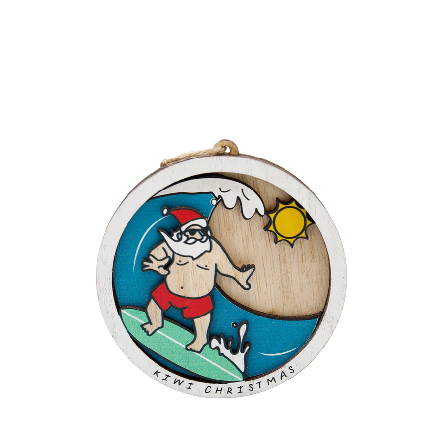 Surfing Santa Xmas Decoration