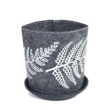 White Fern On Mid Grey - Ecofelt Growbag