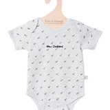 Baby Body Suit - Grey Marle with Black Ferns
