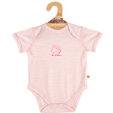 Pink Striped Merino Baby Onesie