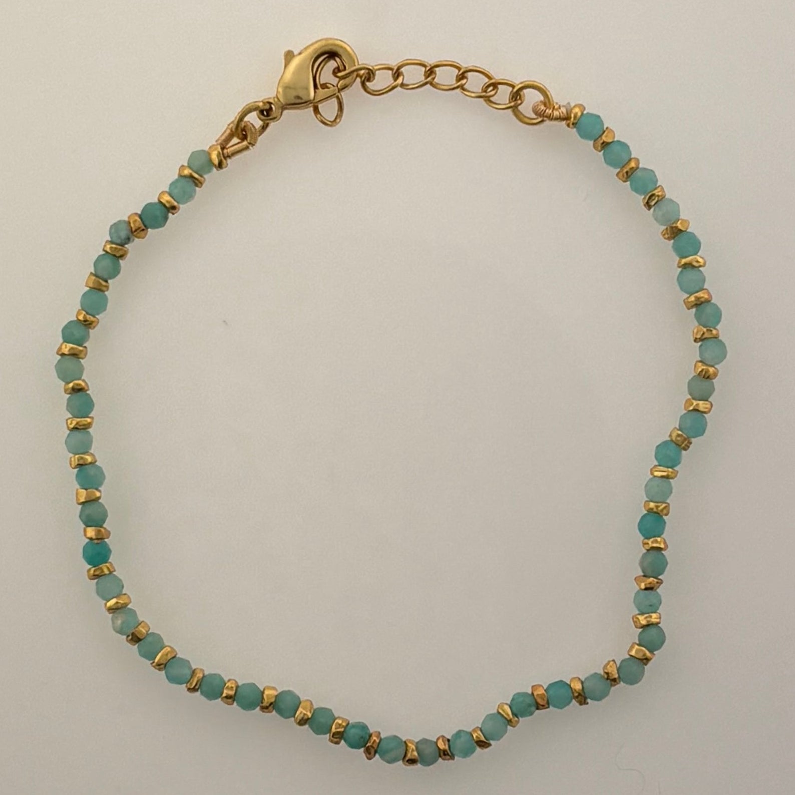 Amazonite & Gold Plated Bracelet