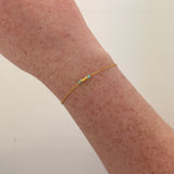 Amazonite & Gold Plated Bracelet on Brass