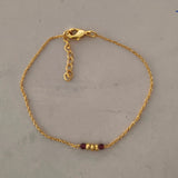 Garnet & Gold Plated Bracelet on Brass