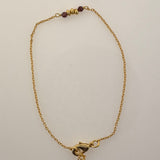 Garnet & Gold Plated Bracelet on Brass