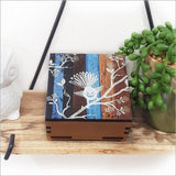 Square Trinket Box with Fantail