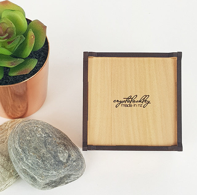 Square Trinket Box with Pāua Koru Inlaid