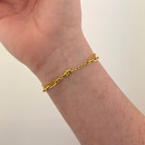 Pearl & Amazonite Gold Plated Bracelet on Brass