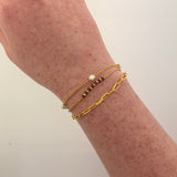 Pearl and Garnet Gold Plated on Brass Bracelet
