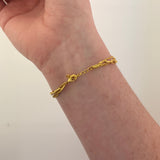 Pearl and Garnet Gold Plated on Brass Bracelet