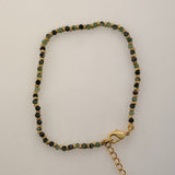 Ruby Zoisite Facet Bracelet with Gold Plated Beads