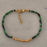 Ruby zoisite & Gold Plated bracelet on Brass
