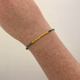 Ruby zoisite & Gold Plated bracelet on Brass