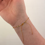 Tourmaline Bracelet on Thread with Gold Plated Beads