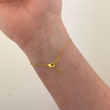 Multi Tourmaline & Gold Plated Brass Bracelet