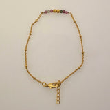 Multi Tourmaline & Gold Plated Brass Bracelet