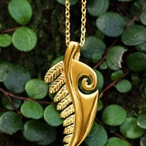 Koru Fern Pendant - Gold Plated on Brass