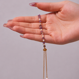 Gold Plated Stainless Steel Pearl & Amethyst Bracelet