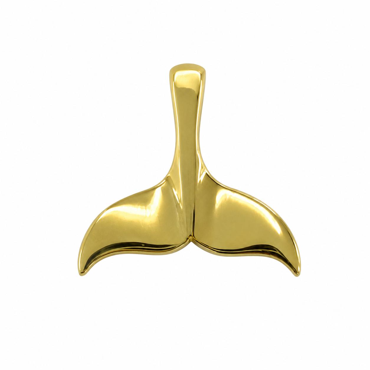 Whale Tail Gold Plated Sterling Silver Pendant