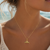 Whale Tail Gold Plated Sterling Silver Pendant
