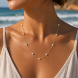 Gold Filled necklace with 10 Pearls