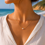 Gold Filled Necklace with Single Pearl