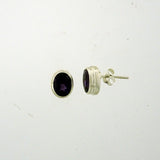 Amethyst Faceted 8x6mm Stud Earring