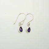 Amethyst Faceted Teardrop 6x4mm Earrings