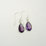 Amethyst Faceted Teardrop 12x8mm Earring