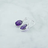 Amethyst Faceted 8x6mm oval Earring