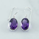 Amethyst Faceted 8x6mm oval Earring