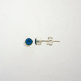 Blue Topaz Faceted 5mm Round Stud