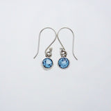 Blue Topaz Faceted 5mm Round Earring