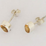 Citrine Faceted 7x5mm oval Stud