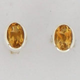 Citrine Faceted 7x5mm oval Stud