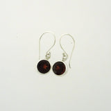 Garnet Faceted 7mm Round  Earring