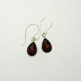 Garnet Faceted 10x7mm Teardrop Earring