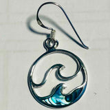 New Zealand Pāua Wave Earrings in Sterling Silver