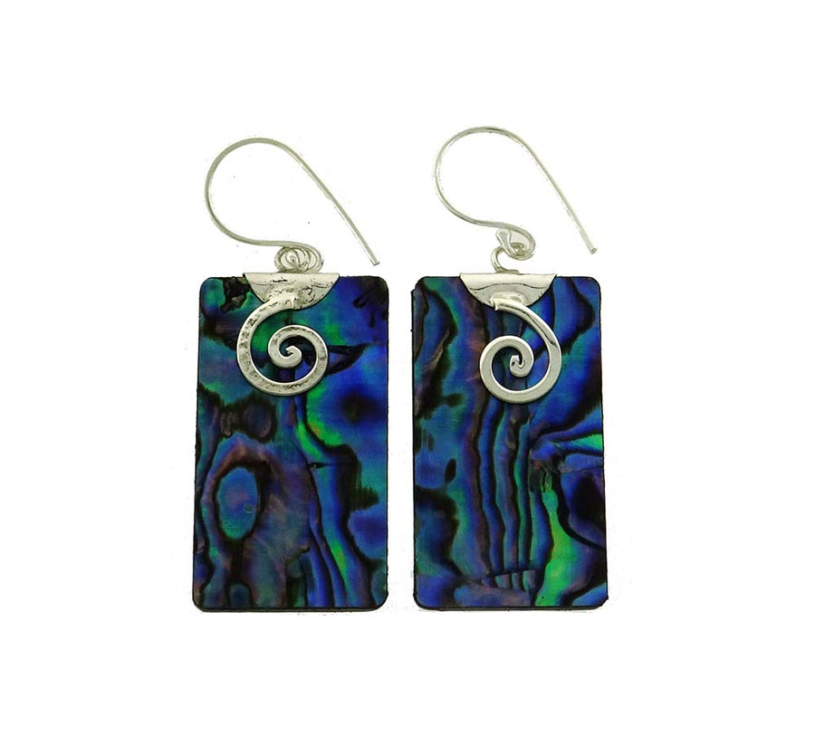 NZ Paua Shell & Stg Silver Earrings