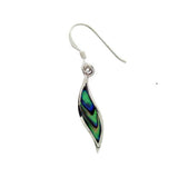 NZ Paua Shell Curved free form drop Earring