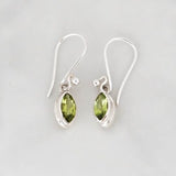 Peridot 4x8mm faceted earring