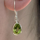 Peridot 6x9mm tear drop faceted earring