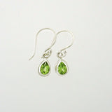 Peridot 4x6mm tear drop faceted earring