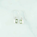 Peridot 4x6mm faceted earring