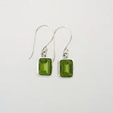 Peridot 7x9mm faceted earring