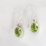 Peridot 7x9mm oval faceted earring