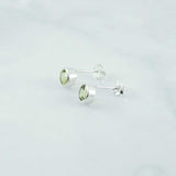 Peridot stud 5mm  faceted earring