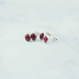 Ruby Cabachon 6x4 teardrop shape Stud
