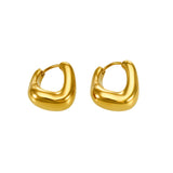 Gold Plated Stainless Steel Organic Huggie Earrings
