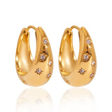 Gold Plated Stainless Steel Star Huggie Earrings