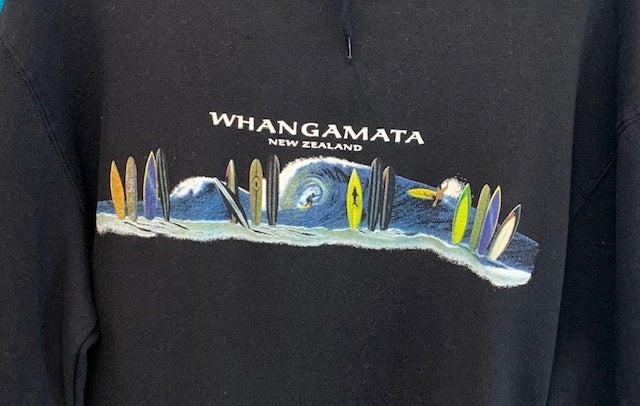Classic Whangamata Surf Print Hoodie